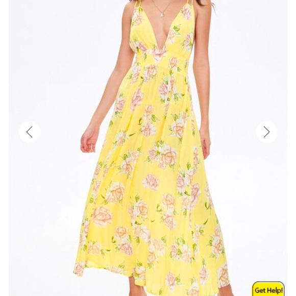 Forever 21 Floral Plunging Maxi Dress - Picture 1 of 5